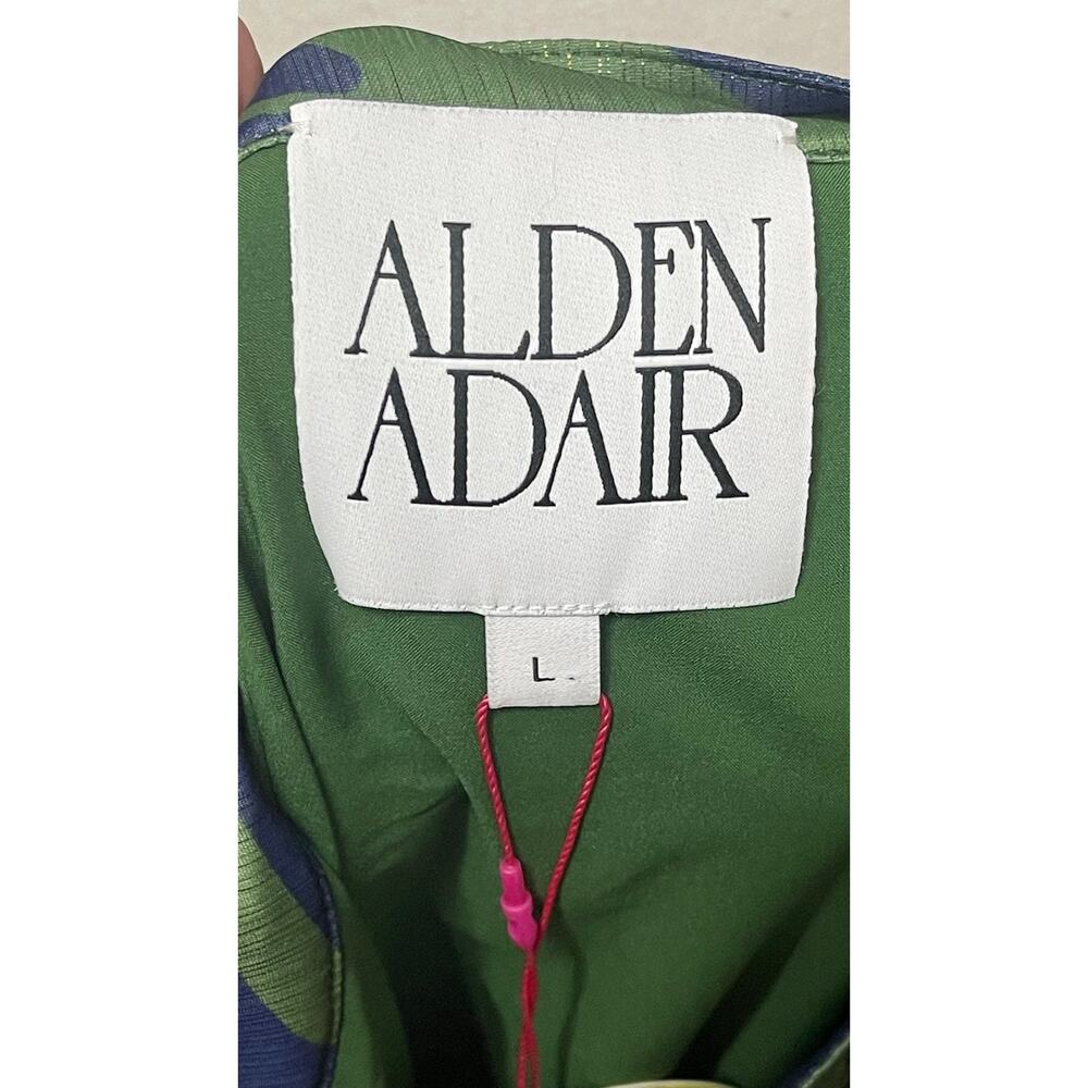 Alden Adair Adele Dress L Ribbon Green Pink Mini NWT - Picture 9 of 16